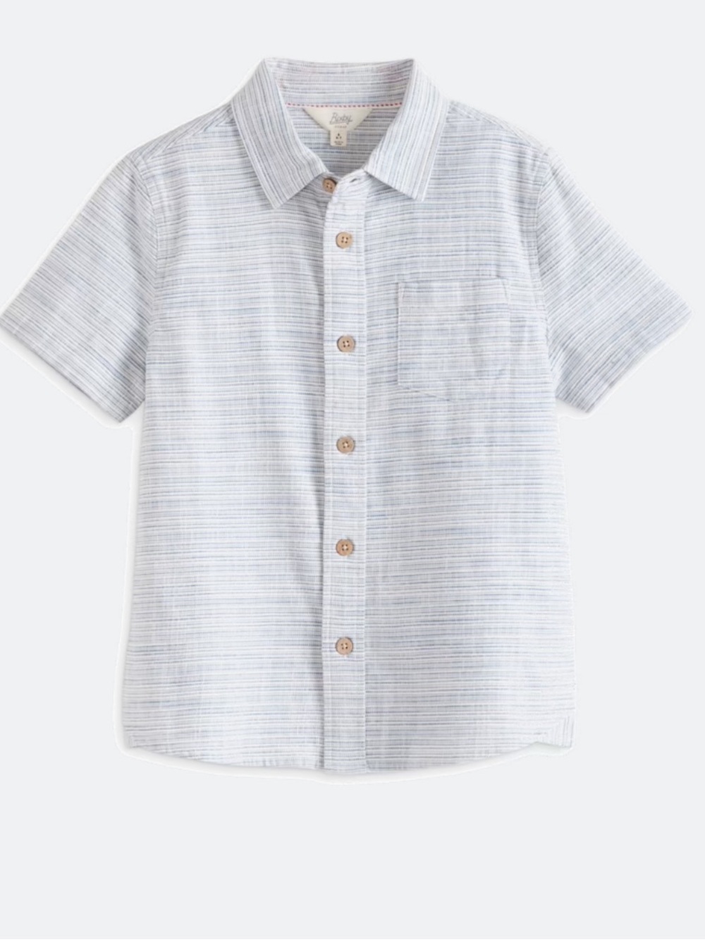 Casual Boys' Short-Sleeve Button-Down Shirt in Light Blue Stripe